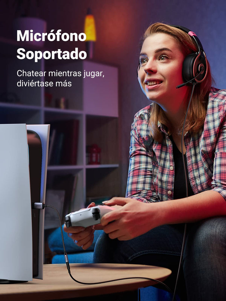 UGREEN Tarjeta de Sonido Externa Adaptador de Audio USB a 3,5 mm