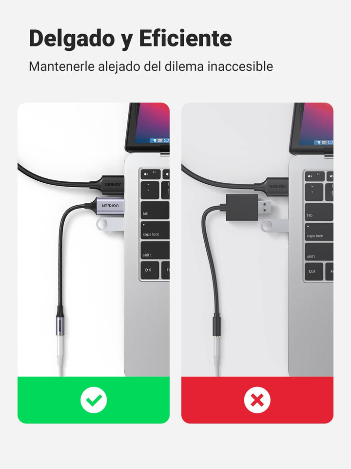 UGREEN Tarjeta de Sonido Externa Adaptador de Audio USB a 3,5 mm
