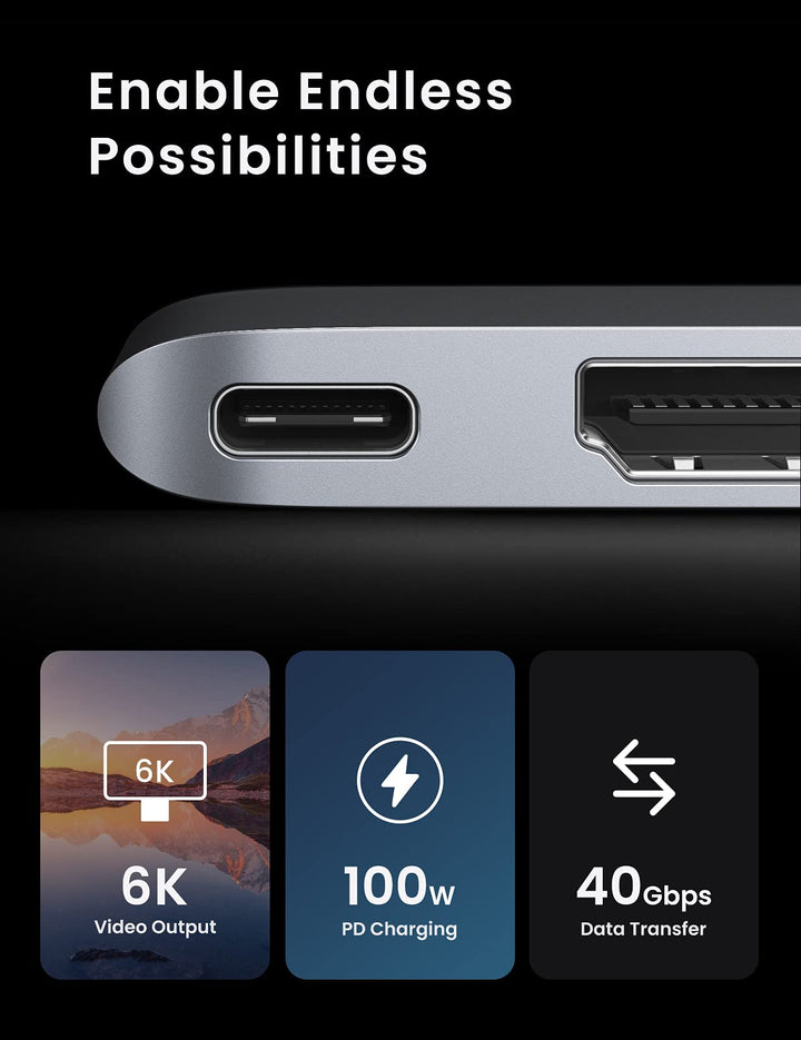 UGREEN 6 en 2 Adaptador Hub USB C HDMI 4K