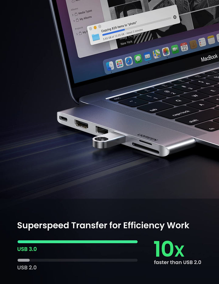 UGREEN 6 en 2 Adaptador Hub USB C HDMI 4K