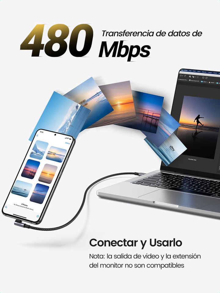 UGREEN Cable USB C a USB C 100W PD 3.0, Cable USB C Carga Rápida
