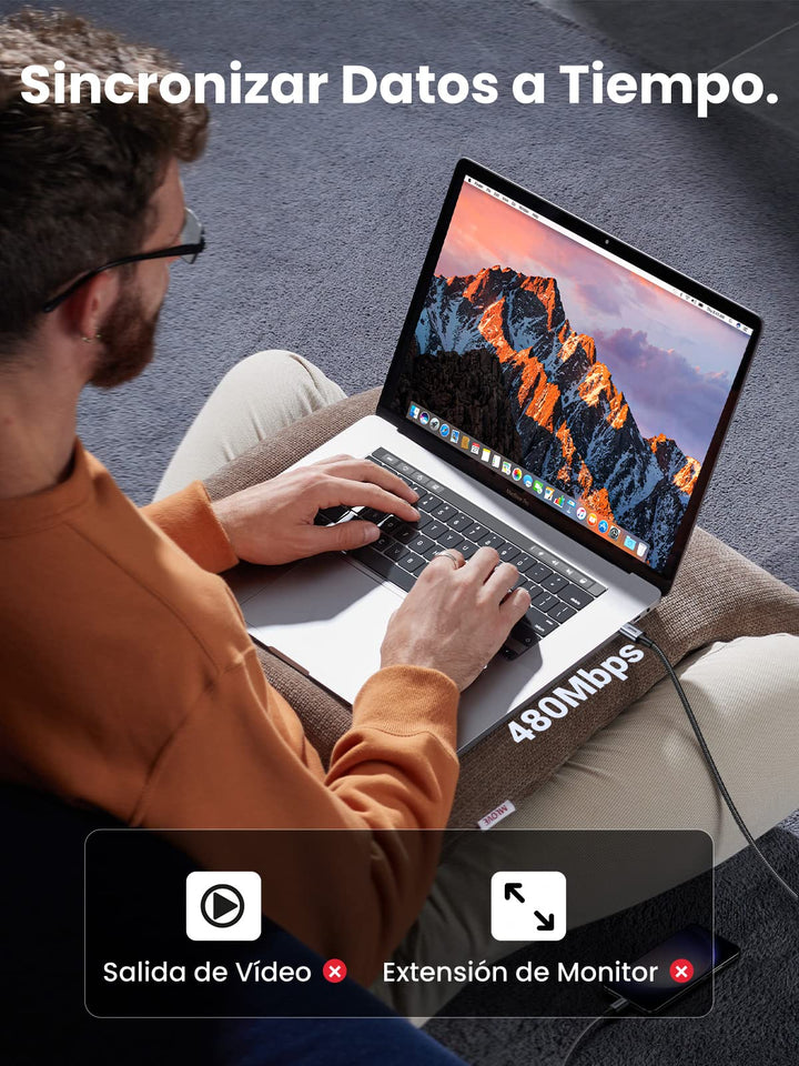 UGREEN Cable USB C a USB C 60W PD 3.0, Cable Tipo C Carga Rápida