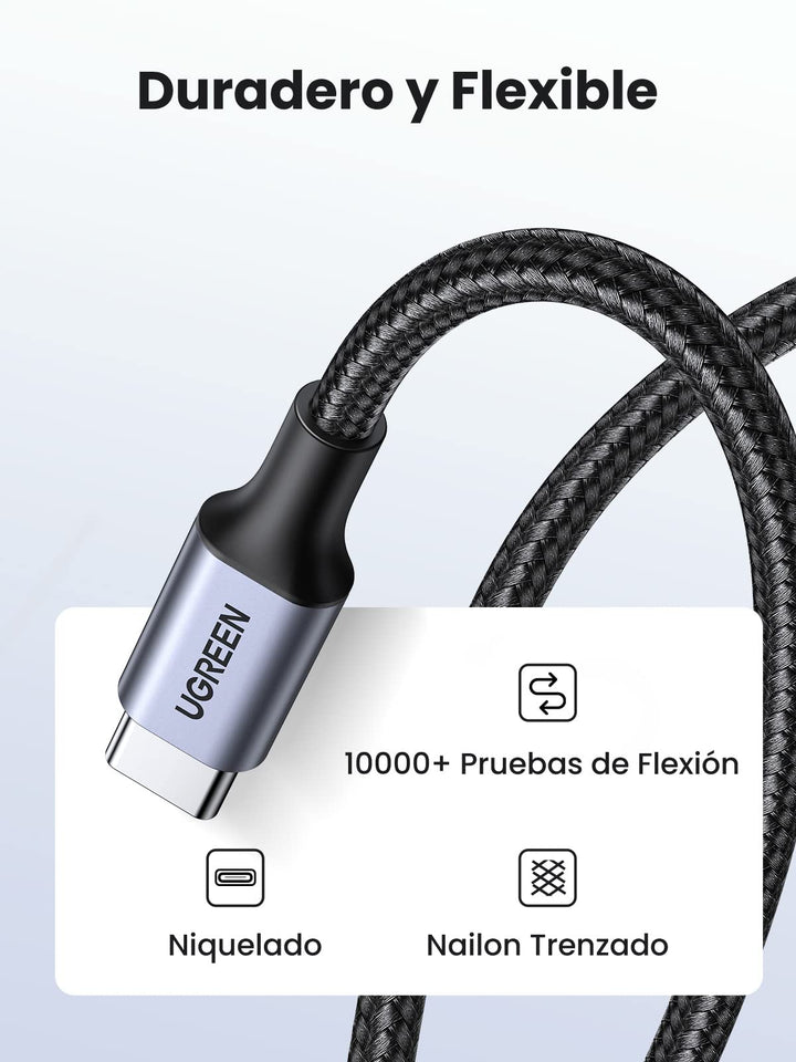 UGREEN Cable USB C a USB C 60W PD 3.0, Cable Tipo C Carga Rápida