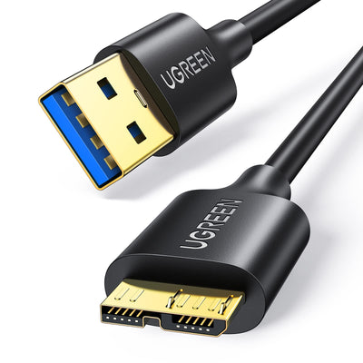 UGREEN Cable USB Micro B para Disco Duro Externo, Cable USB 3.0 Micro B 5Gbps Compatible con Galaxy Note 3/S5, Disco Duro Toshiba Canvio Basic, Seagate Backup, Maxtor M3, WD My Passport, (2 Metros)