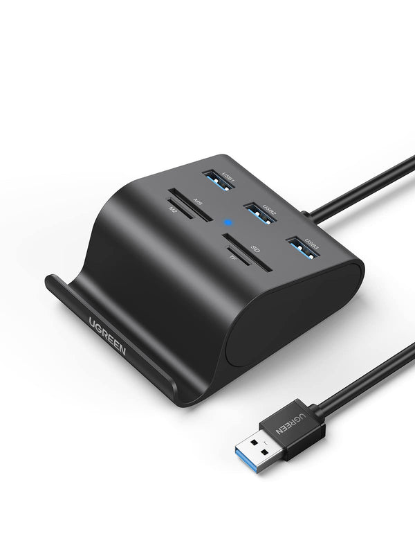 UGREEN HUB USB 3.0 y Lector Tarjeta SD TF MS M2 con Soporte Móvil