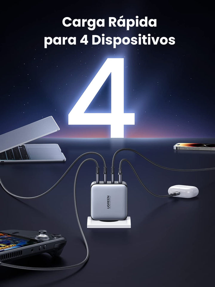 UGREEN Nexode 100W Cargador USB C GAN 4 Puertos