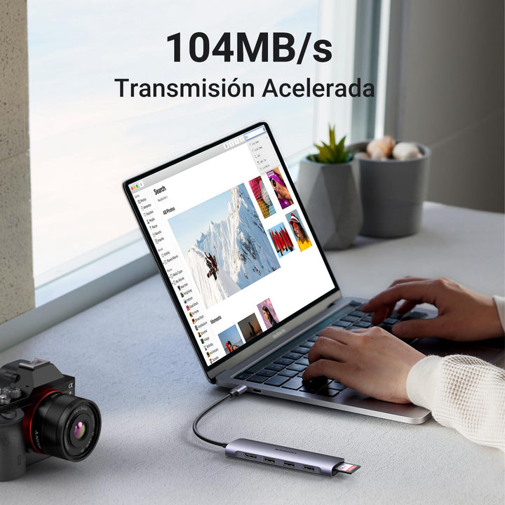 UGREEN Revodok Hub USB C 6 En 1 Adaptador USB C a HDMI 4K 3 Puertos