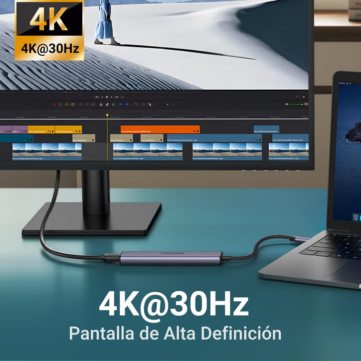 UGREEN Revodok Hub USB C HDMI 4K Adaptador USB C a USB 5 en 1