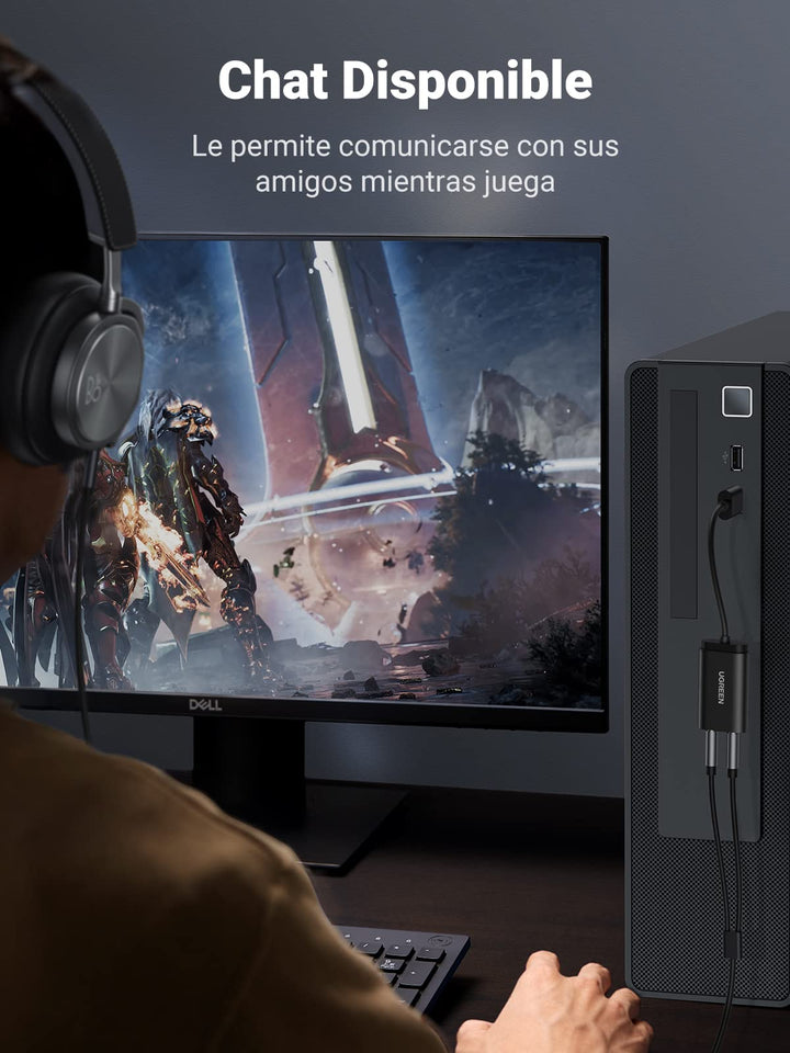 UGREEN Tarjeta de Sonido USB Externa Soporta Auriculares y Micrófono