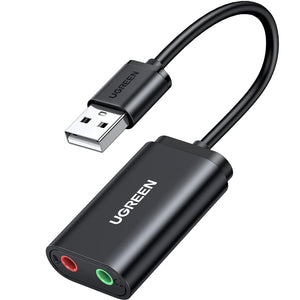 UGREEN Tarjeta de Sonido USB Externa Soporta Auriculares